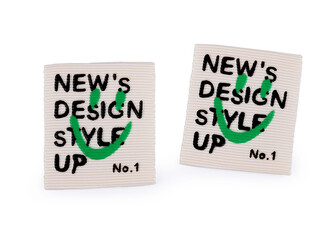 Nášivka / štítek smajlík - 10 ks - 1 béžová světlá