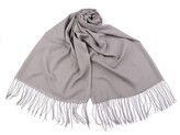 Šátek / šála jednobarevná s třásněmi 70x165 cm - 1 ks - 7 šedá světlá
