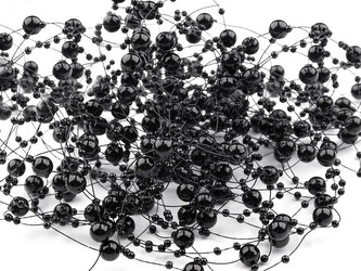 Perly na silonu Ø7 mm délka 130 cm - 12 ks - 12 černá