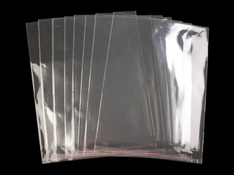 PP sáček s lepicí klopou 30x38 cm - 100 ks - transparent