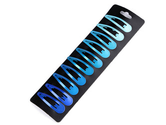 Sponka do vlasů pukačka - 10 ks - 3 mix modrá