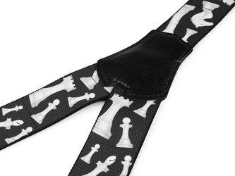 Šle šachy šíře 4 cm délka 120 cm - 1 ks - 2 (706) černá