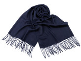 Šátek / šála jednobarevná s třásněmi 70x165 cm - 1 ks - 10 modrá tmavá