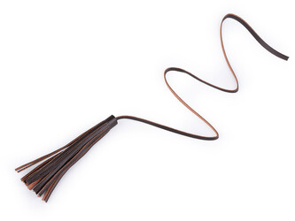 Střapec imitace kůže 10 cm - 5 ks - 4 hnědá