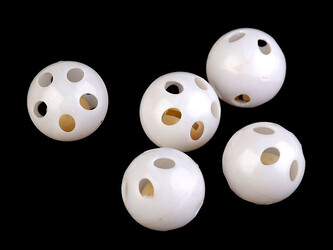Chrastítko kulička Ø2,8 cm - 50 ks - bílá