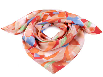 Saténový šátek 70x70 cm - 1 ks - 1 lososová