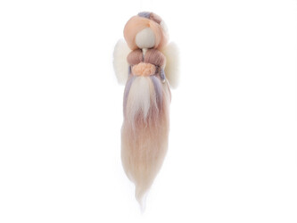 Andělka z ovčího rouna hand made - 1 ks - 2 béžová