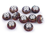Plastové korálky s velkým průvlekem 9x14 mm - 10 ks - 16 AB (060) fialová tmavá