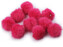 Kožešinová bambule s poutkem Ø4,5 cm - 10 ks - 3 pink