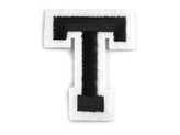Nažehlovačka písmena - 10 ks - 20 "T" černá