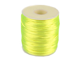 Saténová šňůra Ø1 mm - 1 ks - 90 žlutá neon