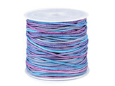 Bavlněná šňůra Ø1 mm duhová - 1 ks - 1 modrá světlá
