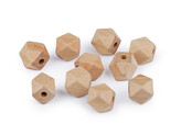 Dřevěné korálky nelakované 12x12 mm - 50 ks - přírodní