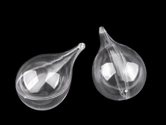 Plastová krabička dvoudílná - zvonek, stromeček, kapka, hvězda - 2 ks - 3 transparent baňka