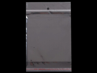 PP sáček s lepicí klopou a závěsem 13x14 cm - 100 ks - transparent