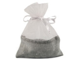 Dárkový pytlík kombinovaný 13x18 cm imitace juty - 10 ks - 2 šedá nejsvětlejší