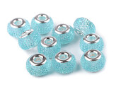 Plastové korálky s velkým průvlekem 9x14 mm - 10 ks - 14 (013) tyrkys nejsv. AB