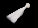 Paruka / vlasy pro panenky 15 cm - 1 ks - 6 bílá