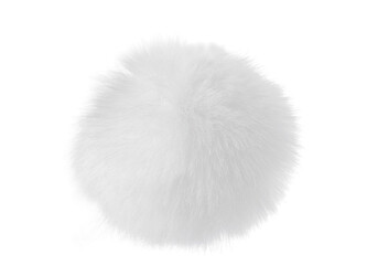 Kožešinová bambule s poutkem Ø12 a 14 cm - 1 ks - 1 (Ø12 cm) bílá