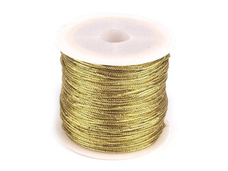 Dutinka s lurexem Ø1 mm kulatá, vánoční - 1 ks - 3 zlatá