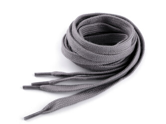 Bavlněné tkaničky do bot / tenisek / mikin délka 130 cm - 2 ks - 9 (8301) šedá