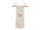 Drhaná dekorace macrame k zavěšení - 1 ks - 2 režná světlá