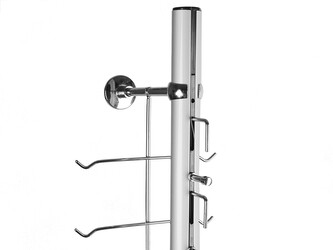 Stojan na brýle kovový na 16 ks brýlí, se zámkem - 1 ks - 1 stříbrná