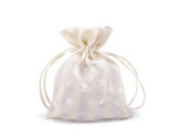 Dárkový pytlík lurex pruhy 10x13 cm - 10 ks - 1 krémová světlá zlatá