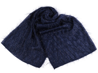 Společenský šifónový šál přes ramena / štola 180x70 cm - 1 ks - 2 modrá tmavá