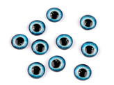 Skleněné oči k nalepení Ø10 a 12 mm - 10 ks - 5 (12 mm) modrá