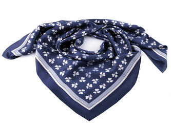 Saténový šátek 90x90 cm - 1 ks - 6 modrá tmavá