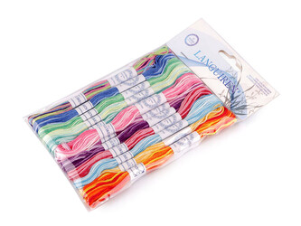 Příze vyšívací typ mouline melír sada 12 ks/8 m - 12 ks - mix