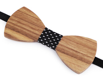 Dřevěný motýlek - 1 ks - 10 hnědá přírodní černá