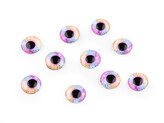 Skleněné oči k nalepení Ø10 a 12 mm - 10 ks - 3 (10 mm) fialová sv.