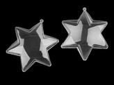 Plastová krabička dvoudílná - zvonek, stromeček, kapka, hvězda - 10 ks - 4 transparent hvězda