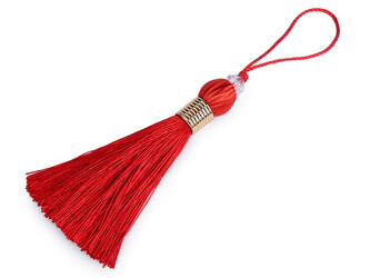 Střapec délka 22-24 cm - 20 ks - 4 červená zlatá