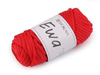 Pletací a háčkovací příze macrame Ewa Ø4 mm 90 g - 1 ks - 4 červená