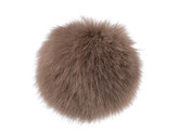 Kožešinová bambule s poutkem Ø12 a 14 cm - 6 ks - 3 (Ø14 cm) hnědá světlá