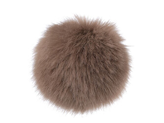 Kožešinová bambule s poutkem Ø12 a 14 cm - 6 ks - 3 (Ø14 cm) hnědá světlá