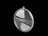Plastový medailon Ø7 cm dvoudílný - 5 ks - transparent
