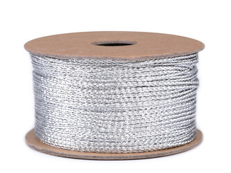Lurexová šňůrka plochá / provázek šíře 1,2 mm vánoční - 1 ks - 1 stříbrná