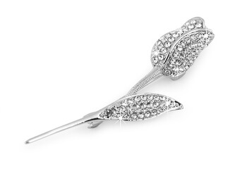 Brož s broušenými kamínky tulipán - 1 ks - crystal