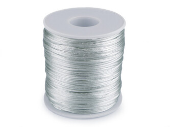 Saténová šňůra Ø1 mm - 1 ks - 79 šedá světlá