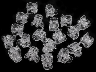 Skřipec do vlasů malý 10x13 mm transparent - 1000 ks - 3 transparent kouřová
