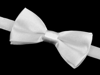 Malý saténový motýlek v krabičce - 1 ks - 1 bílá