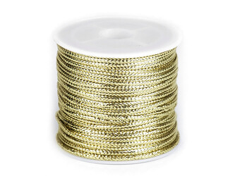 Dutinka s lurexem šíře 2 mm plochá, vánoční - 1 ks - 2 zlatá sv.