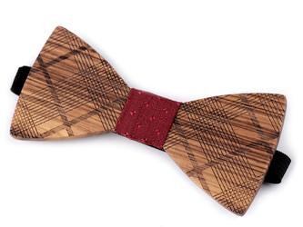 Dřevěný motýlek - 1 ks - 16 hnědá přírodní bordó