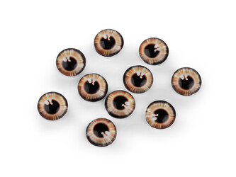 Skleněné oči k nalepení Ø10 a 12 mm - 10 ks - 3 (10 mm) hnědá Skleněné oči k nalepení Ø10 a 12 mm - 10 ks - 3 (10 mm) hnědá