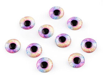 Skleněné oči k nalepení Ø10 a 12 mm - 10 ks - 7 (12 mm) fialová sv. Skleněné oči k nalepení Ø10 a 12 mm - 10 ks - 7 (12 mm) fialová sv.