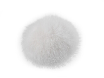 Kožešinová bambule s poutkem Ø6 cm - 6 ks - 1 Off White